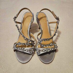 Jewel Badgley Mischka Women's GANET Sandal, Size 7.5, nearly perfect condition!